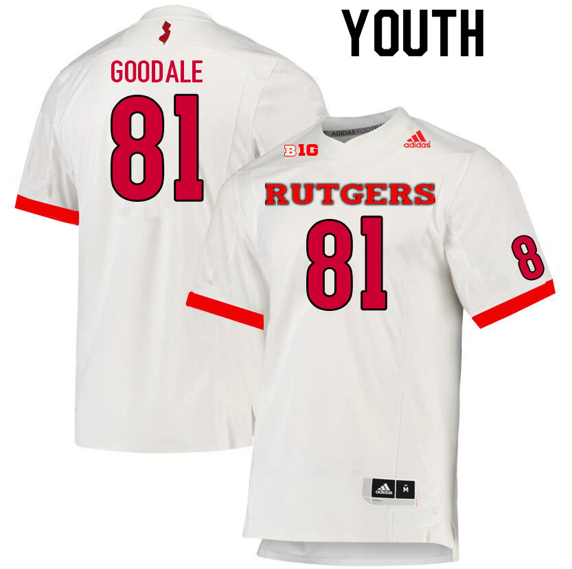 Youth #81 Zach Goodale Rutgers Scarlet Knights College Football Jerseys Sale-White - Click Image to Close